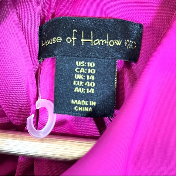 NWT House of Harlow Fuchsia Pink Crop Top Back Full Zip Top Size 10 - Picture 6 of 7